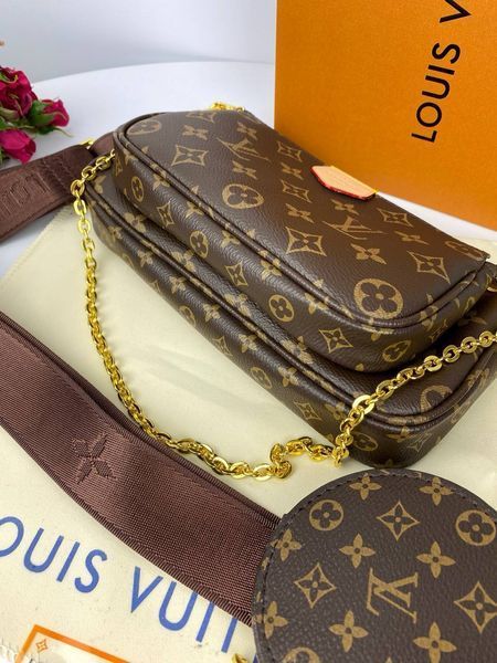 Модель в стилі Louis Vuitton Multi Pochette Brown 24 см P1003 фото