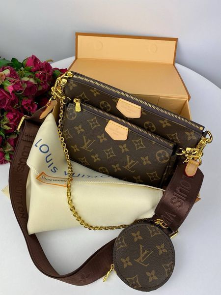 Модель в стилі Louis Vuitton Multi Pochette Brown 24 см P1003 фото