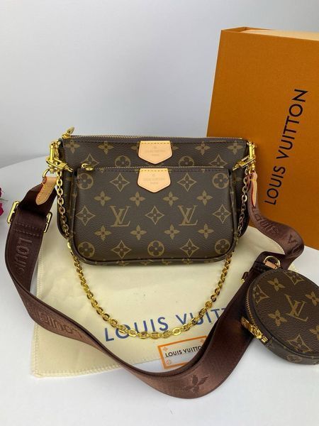 Модель в стилі Louis Vuitton Multi Pochette Brown 24 см P1003 фото