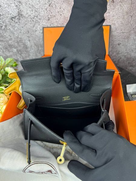 Сумка в стилі Hermes Kelly Black P15011 фото