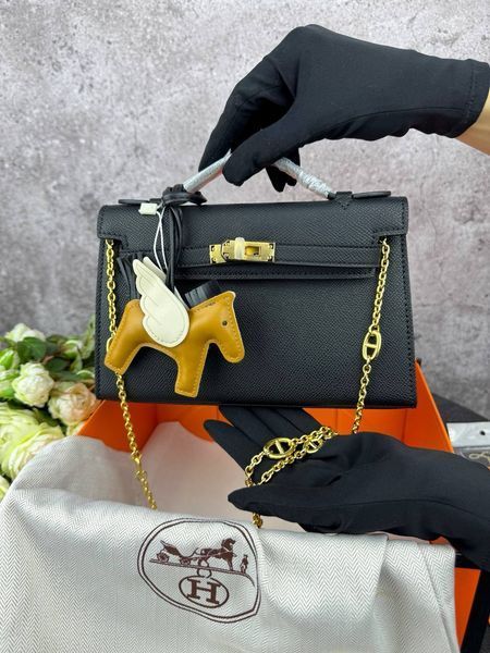 Сумка в стилі Hermes Kelly Black P15011 фото