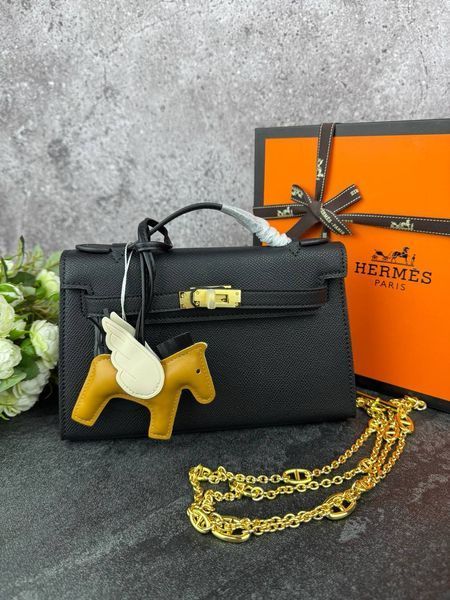 Сумка в стилі Hermes Kelly Black P15011 фото