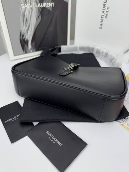 Сумка в стилі Yves Saint Laurent Hobo Le 5 A 7 Black/Silver P5038 фото