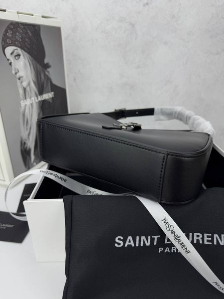 Сумка в стилі Yves Saint Laurent Hobo Le 5 A 7 Black/Silver P5038 фото
