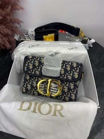 Сумка в стилі  Dior Blue/Beige P6014 фото