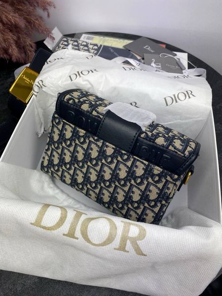 Сумка в стилі  Dior Blue/Beige P6014 фото
