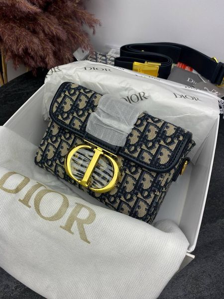 Сумка в стилі  Dior Blue/Beige P6014 фото