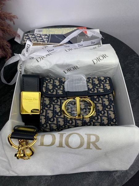 Сумка в стилі  Dior Blue/Beige P6014 фото