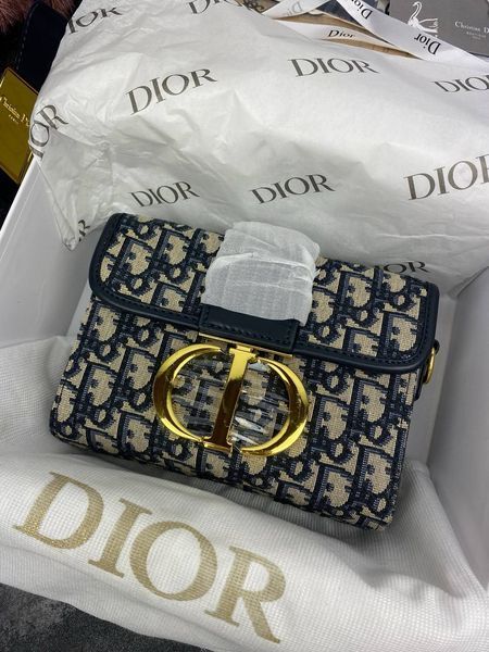 Сумка в стилі  Dior Blue/Beige P6014 фото