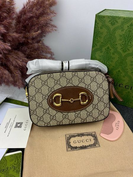 Сумка в стилі Gucci Horsebit 1955 Small Brown Р11001 фото