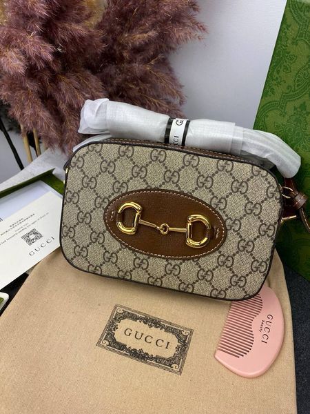 Сумка в стилі Gucci Horsebit 1955 Small Brown Р11001 фото