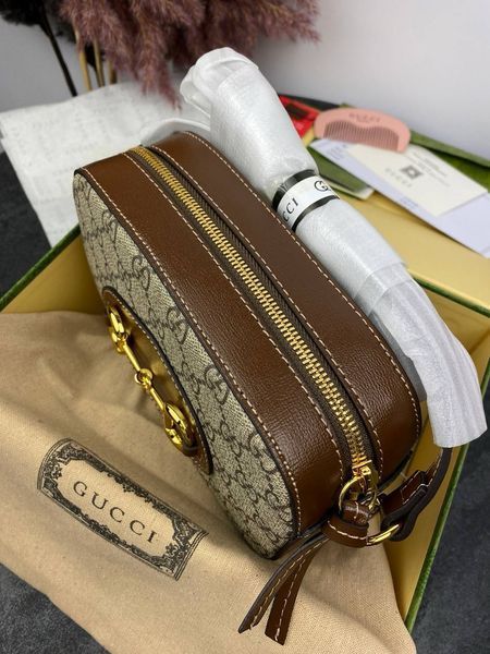 Сумка в стилі Gucci Horsebit 1955 Small Brown Р11001 фото