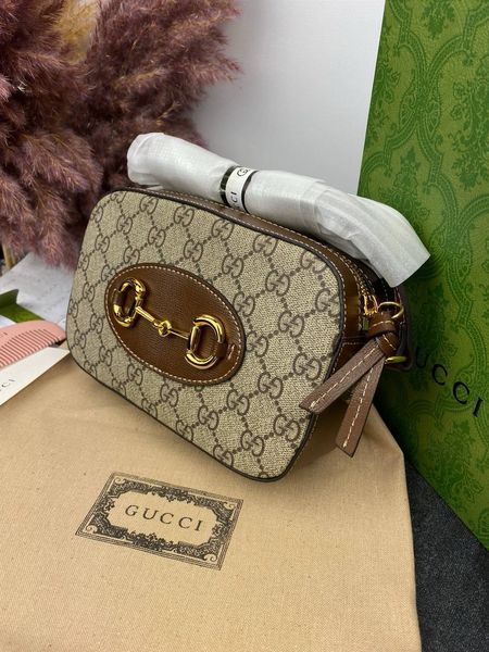 Сумка в стилі Gucci Horsebit 1955 Small Brown Р11001 фото