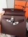 Модель в стилі  Hermes Kelly 25 Chocolate Silver  P16049 фото 5