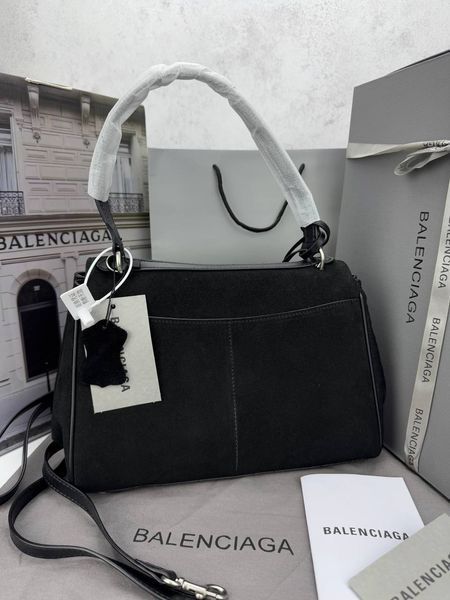 Сумка в стилі Balenciaga Rodeo Black Silver P18007 фото
