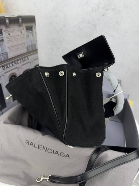 Сумка в стилі Balenciaga Rodeo Black Silver P18007 фото