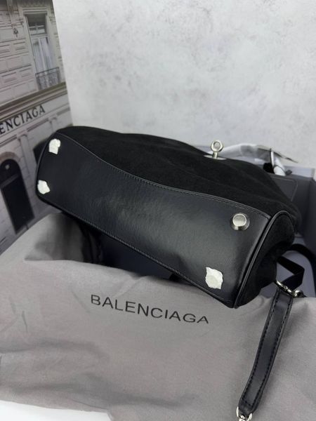 Сумка в стилі Balenciaga Rodeo Black Silver P18007 фото