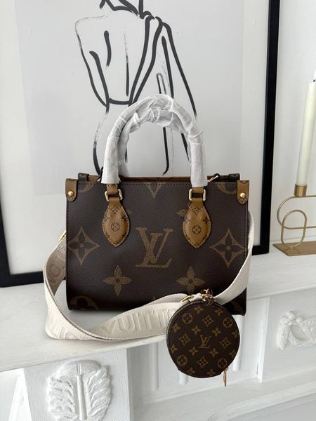 Сумка в стилі Louis Vuitton Onthego PM Brown 25 см P1030 фото