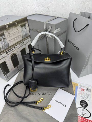 Сумка в стилі Balenciaga Rodeo Black Gold P18012 фото
