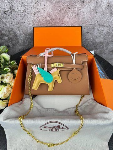 Сумка в стиліHermes Kelly Brown  P15008 фото