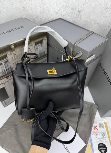 Сумка в стилі Balenciaga Rodeo Black Gold P18012 фото