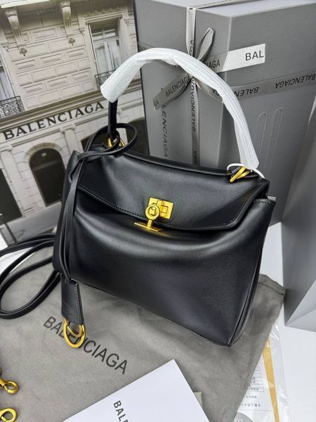 Сумка в стилі Balenciaga Rodeo Black Gold P18012 фото