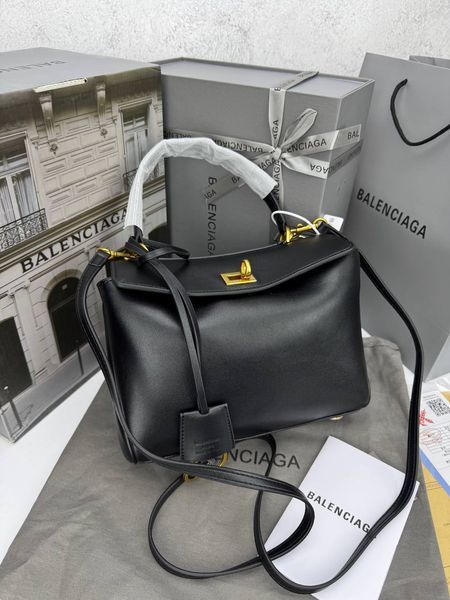 Сумка в стилі Balenciaga Rodeo Black Gold P18012 фото