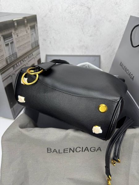 Сумка в стилі Balenciaga Rodeo Black Gold P18012 фото