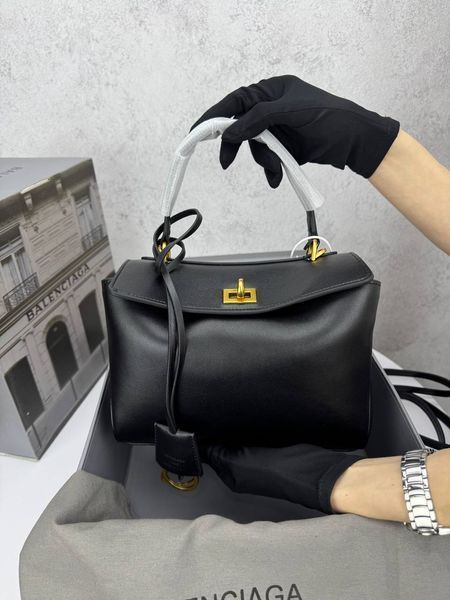 Сумка в стилі Balenciaga Rodeo Black Gold P18012 фото