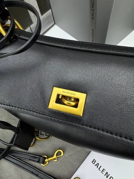Сумка в стилі Balenciaga Rodeo Black Gold P18012 фото