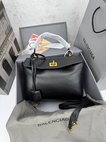Сумка в стилі Balenciaga Rodeo Black Gold P18012 фото
