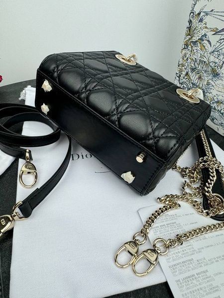 Сумка в стилі Dior Lady Mini Black Gold P6019 фото