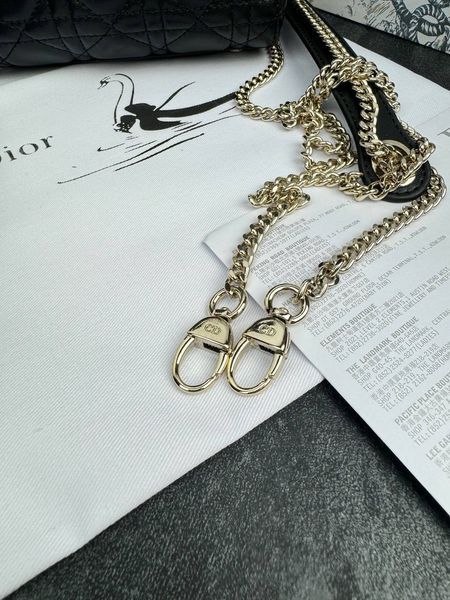 Сумка в стилі Dior Lady Mini Black Gold P6019 фото