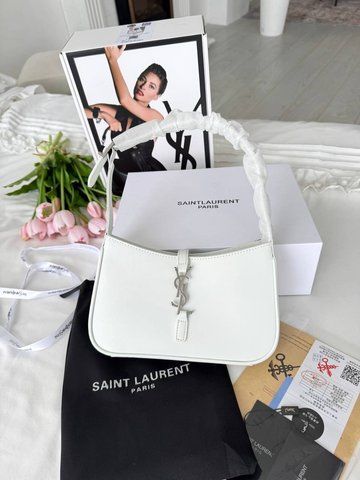 Сумка в стилі  Yves Saint Laurent Hobo Le 5 A 7 White/Silver P5054 фото
