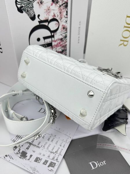 Сумка в стилі Dior Lady White Silver P6040 фото