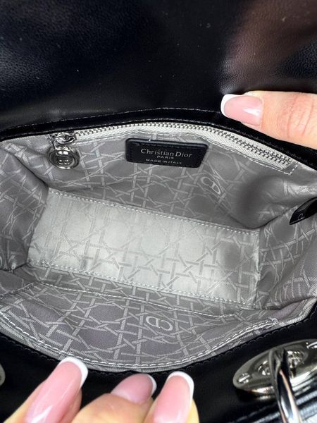 Сумка в стилі Dior Lady Black Silver 20 см 	P6039 фото