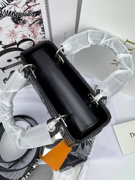 Сумка в стилі Dior Lady Black Silver 20 см 	P6039 фото