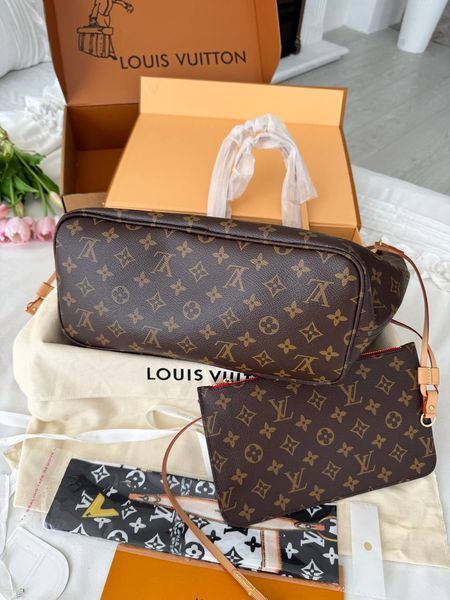 Сумка в стилі Louis Vuitton Neverful MM Brown 43 см P1019 фото