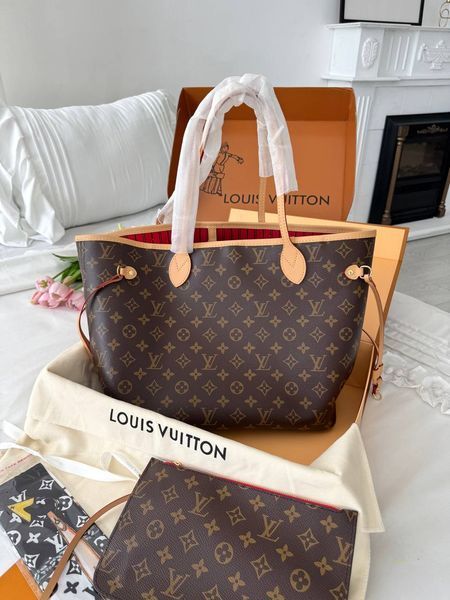 Сумка в стилі Louis Vuitton Neverful MM Brown 43 см P1019 фото