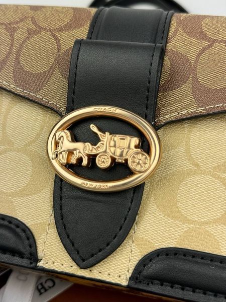 Модель в стилі Coach Black/Beige Logo Р9023 фото