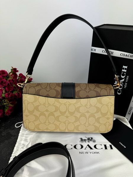 Модель в стилі Coach Black/Beige Logo Р9023 фото