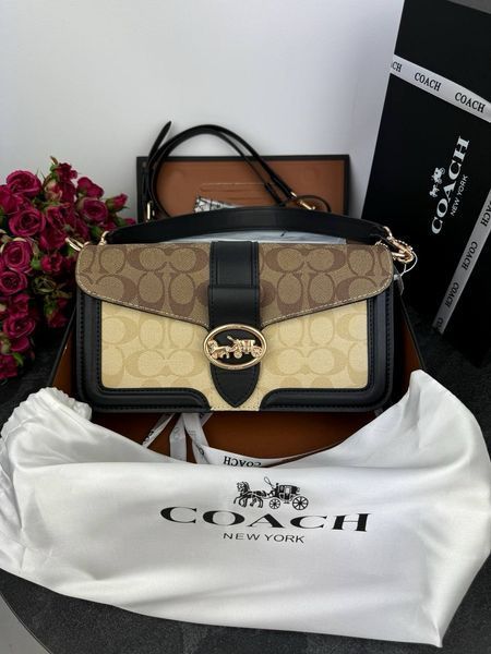 Модель в стилі Coach Black/Beige Logo Р9023 фото