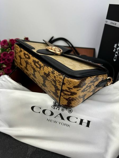 Модель в стилі Coach Black/Beige Logo Р9023 фото