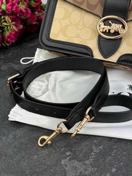 Модель в стилі Coach Black/Beige Logo Р9023 фото
