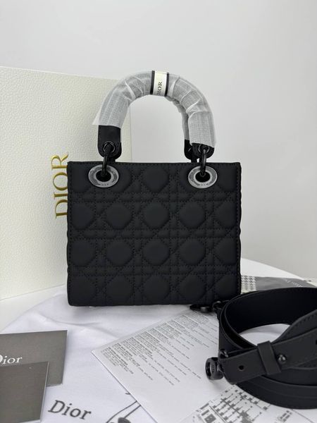 Сумка в стилі  Dior Lady Total Black 20 см 	P6033 фото