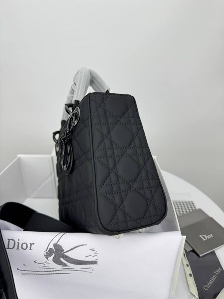 Сумка в стилі  Dior Lady Total Black 20 см 	P6033 фото