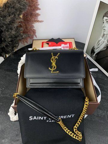 Сумка в стилі Yves Saint Laurent Sunset Black Gold P5019 фото
