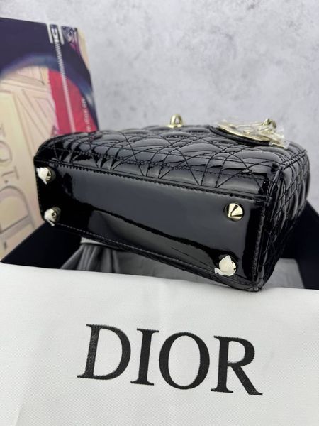 Сумка в стилі Dior Lady Black Gold P6031 фото