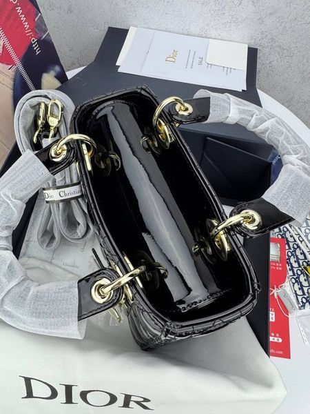 Сумка в стилі Dior Lady Black Gold P6031 фото