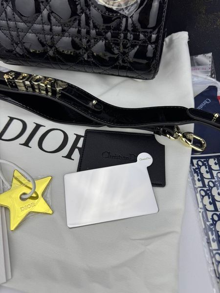 Сумка в стилі Dior Lady Black Gold P6031 фото